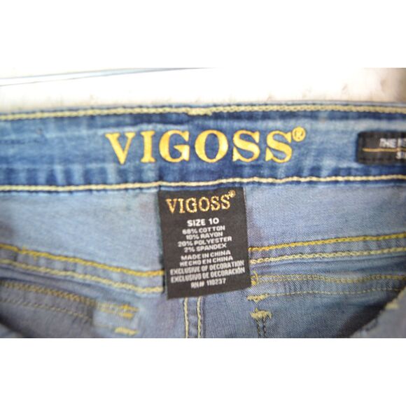 Vigoss The New York Skinny Girls 10 Medium Wash Distressed Jeans - Picture 7 of 15